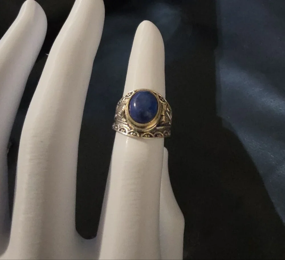 Lapis And 925 Poison Ring